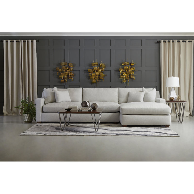 Rhodes 2 - Piece Upholstered Sectional, Conversation Linen Basketweave, Left Hand Facing