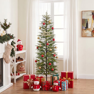 Arbre de Noël artificiel au toucher doux de 6 pi avec 170 lumières DEL blanc chaud