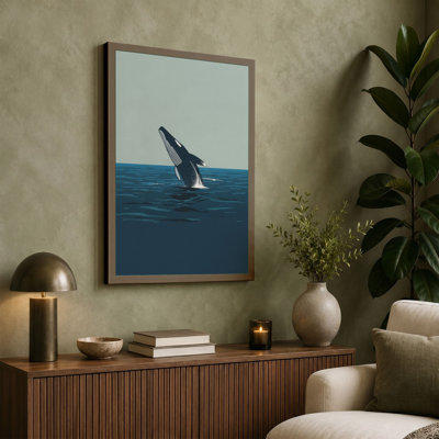 Whale in Motion Coastal - Wrapped Canvas