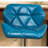 2Pcs Blue Contemporary Bar Stools - Adjustable Height With Pu Leather Seat And Supportive Foot Rest Modern Hydraulic 360-Degree Spin For Optimal Seating Comfort-134643337