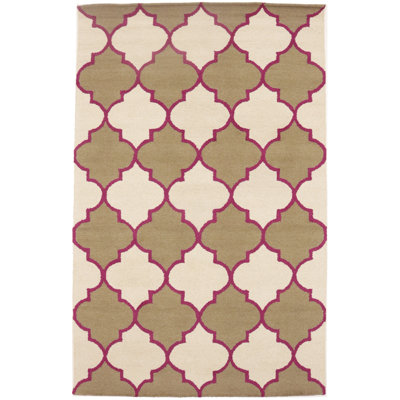 Janeeka Trellis Hand-Tufted Modern Rectangle 5' X 8' Area Rug Multicolored