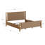 Faux Leather Platform King Bed Frame with Solid Wood Legs-129389855