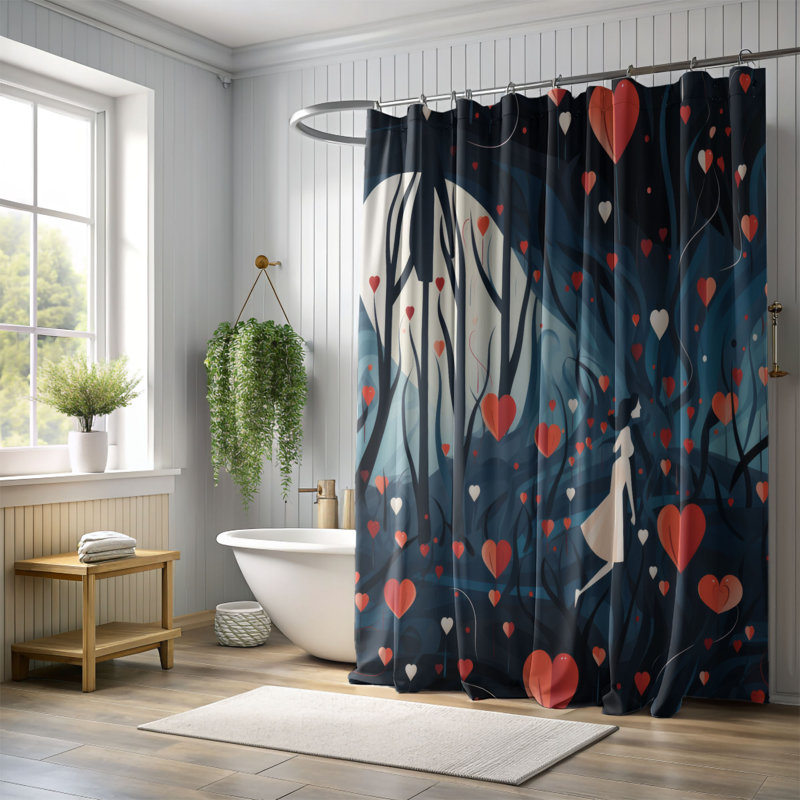 Love Hug - Rideau de douche Premium, H 74 po x l 71 po