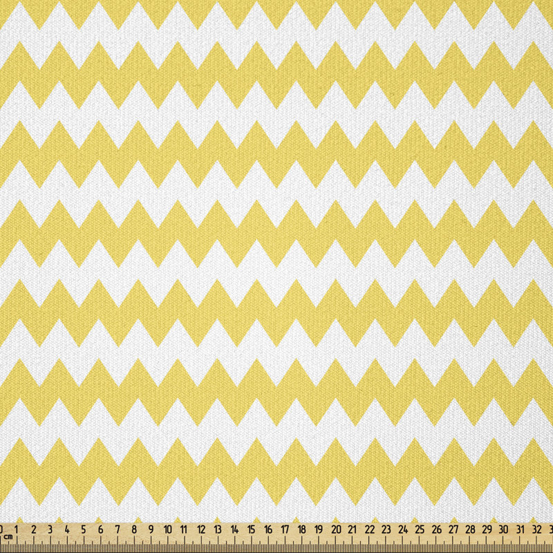 Tissu à chevrons jaunes Ambesonne par The Yard, l 36 po x L 360 po