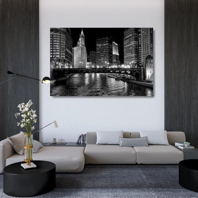 Hokku Designs Lewis, Jeff Gallery Wrapped Canvas Art Titled: Chicago River