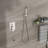 10" Wall Mounted Square Shower In Brushed Nickel - Waterfall Tub Spout, 3 Function, Rainfall Shower, Handheld Facility System Head, Appliance Kit-125519048