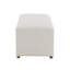 Long blanc avec aspect nordique classique, sièges confortables pour 2 à 3, salon, chambre à coucher et entrée avec repose-pieds rectangulaire rembourré et respirant, matériau de la peau, base silencieuse