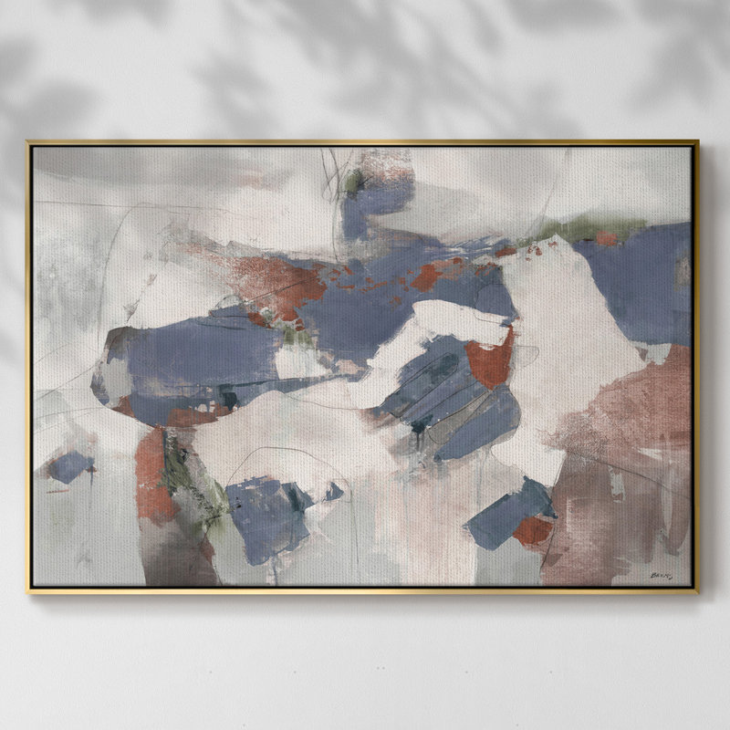 " Blue Abstract ", 25" H x 17" W x 2"D, Gold