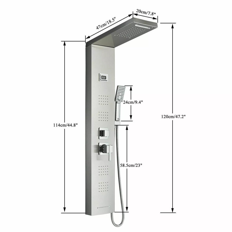 Panneau de douche 47,2 po avec
