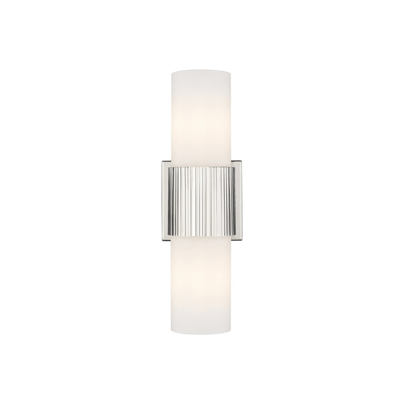 Éclairage pour meuble-lavabo mural 7 po Bolivar, Blanc, Nickel poli