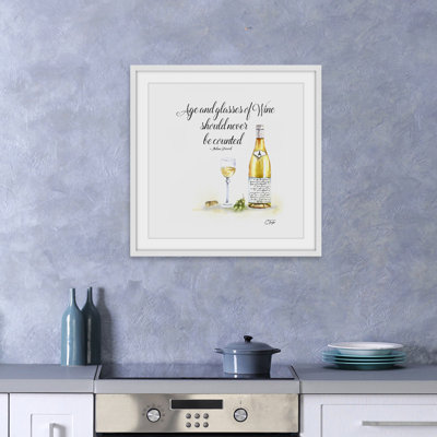 « white wine », reproduction de peinture à l’aquarelle encadrée