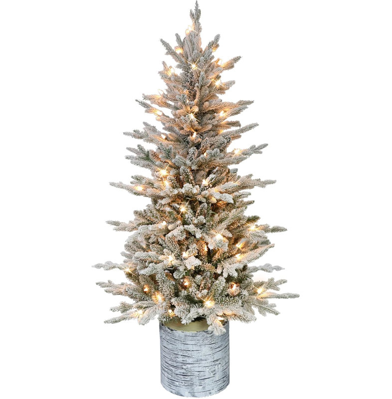 Sapin de Noël artificiel en pot 4,5 pi avec 70 lumières claires homologuées UL