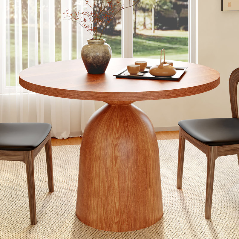 Round Solid Wood Dining Table Chairs Sets With 2 Seats, 29.52"H x 39.37"L x 39.37"W