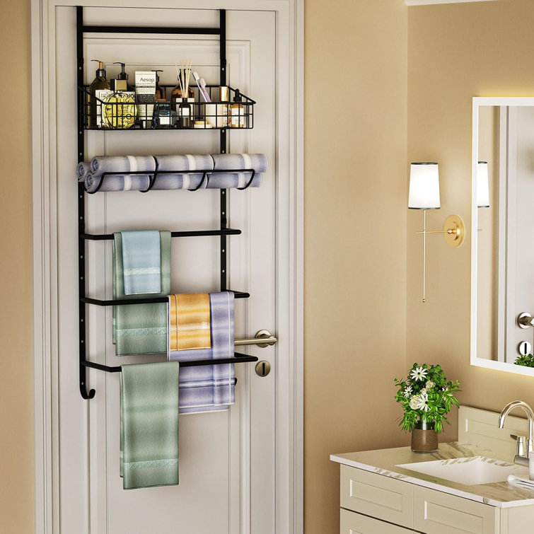 Hanging Hooks Towel Shelf Over The Door Towel Rack Towel Bar Over