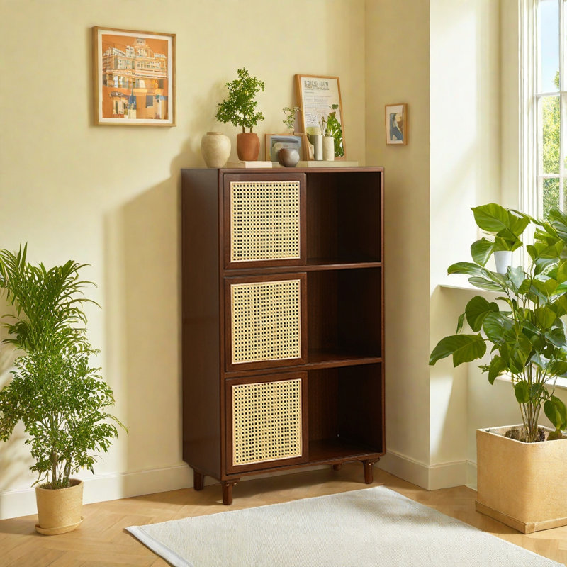 Bibliothèque pratique et élégante, (3 tablettes) H 45,7 po x l 26,5 po x P 12,5 po, Marron foncé