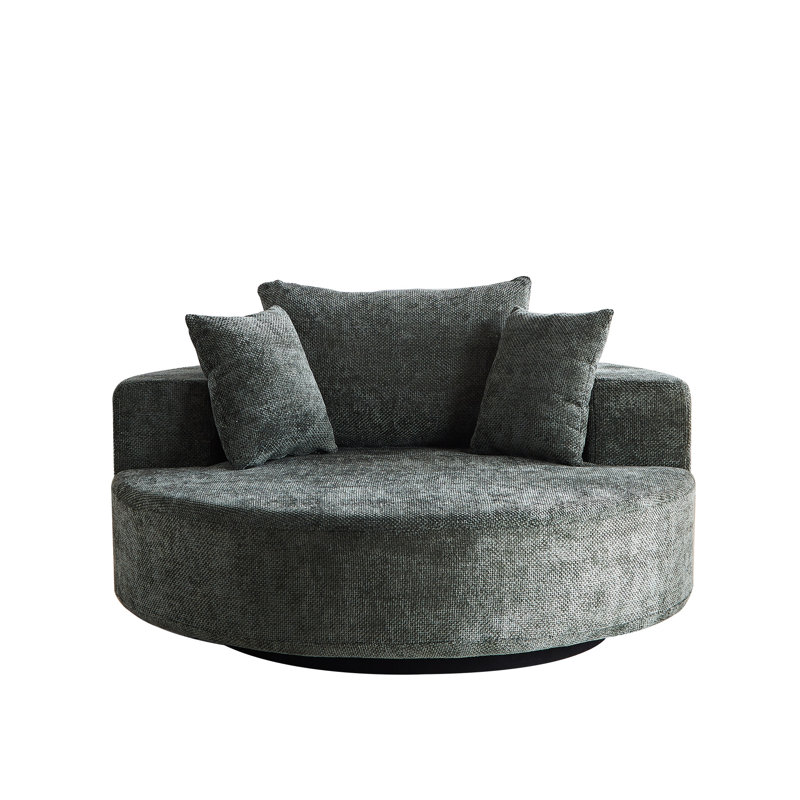 Fauteuil pivotant à 360 degrés Fluffy Chenille, Vert