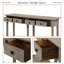 Console d'entrée rustique à texture brossée avec tiroirs et tablette inférieure pour le salon-92026517