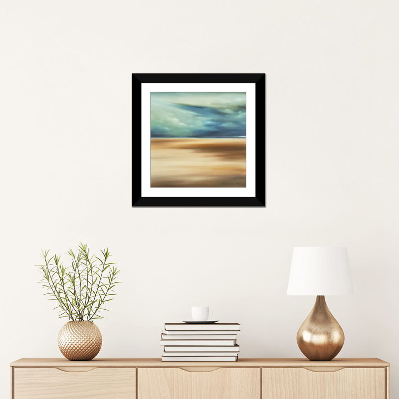 « scape 109 », impression sur toile, H 16 po x l 16 po x P 1 po, Papier d'art encadré noir, Blanc