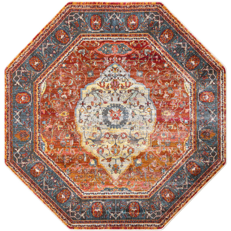 Majed Abstract Indoor Rug, Octagon 5'3"