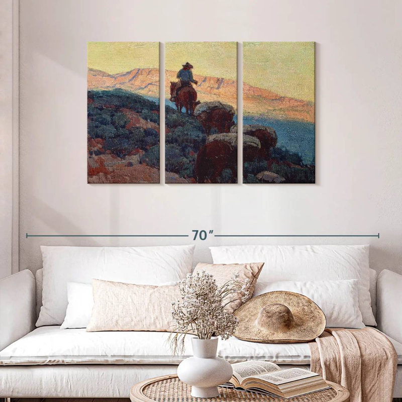 Lelar Cowboy On The Trail, 28" H x 45" W