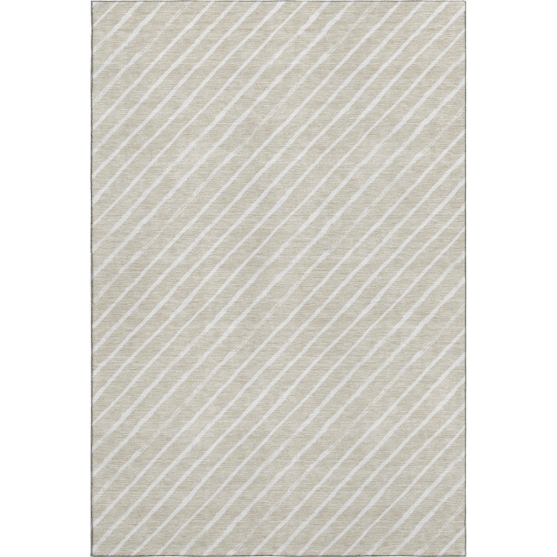 Premium Machine Washable Dockside AMF1819 Striped Holiday Rug, Rectangle 3' x 5'