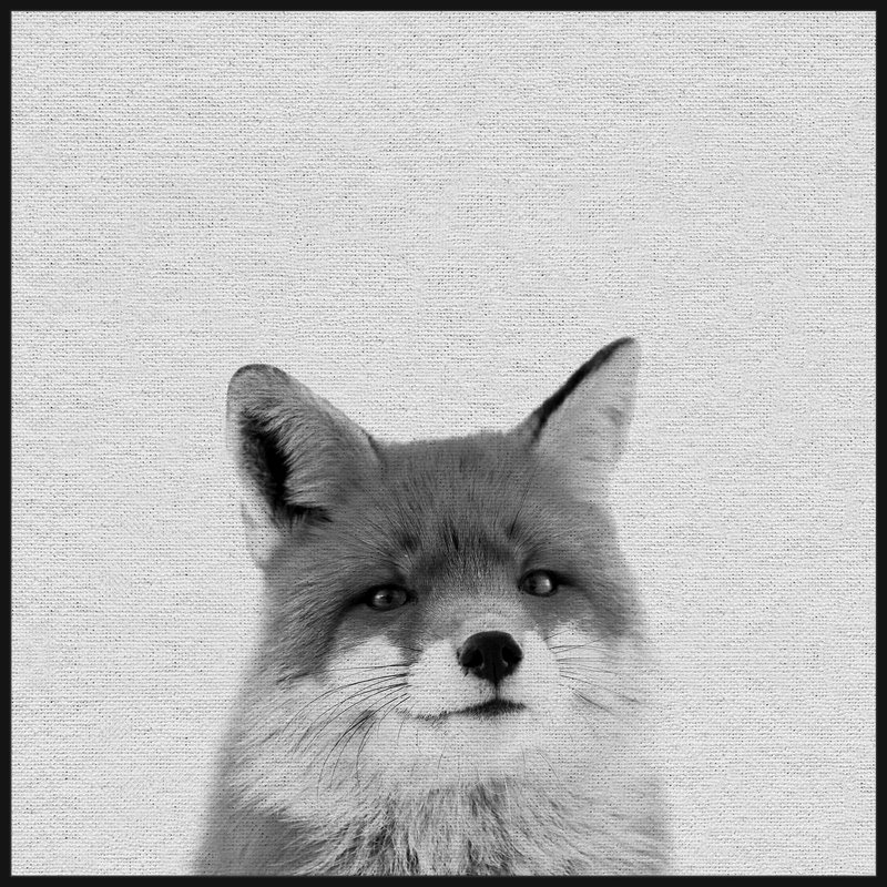 Foxy Surprise II - Drawing on Canvas, 51cm H x 51cm W x 4cm D