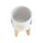 S/2 5/8" FUNKY PLANTER W/ STAND, WHITE