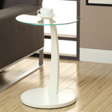 Table d'appoint Wildt, en forme de C, bout, côté, collation, salon, chambre à coucher, stratifié, blanc, transparent