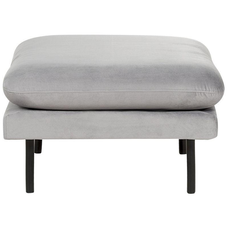 Aaleigha 70cm Wide Square Footstool Ottoman, Vinterbro Grey Velvet