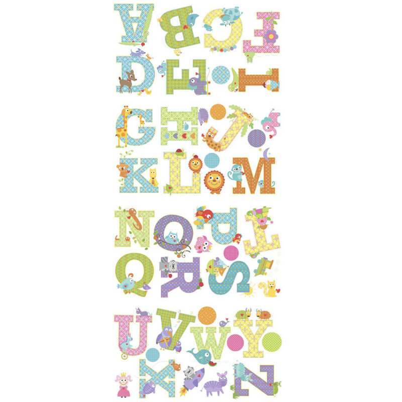 Décalcomanie murale alphabet animal
