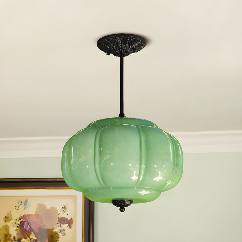 Plafonnier rétro en verre Vintage, Green