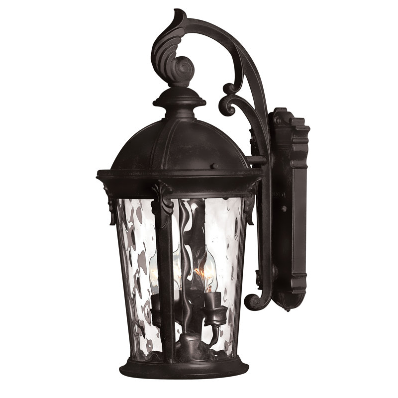 Windsor 3-Light Aluminum Outdoor Wall Lantern, 20.8" H x 9.5" W, 40W Max Candelabra