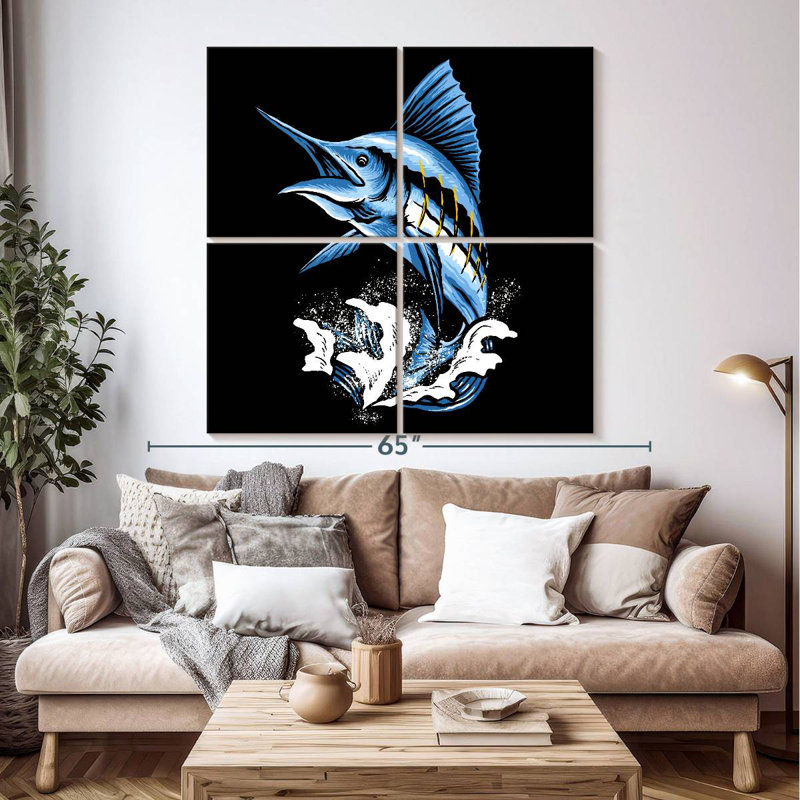 Brampt Jumping Marlin Fish, 50" H x 50" W