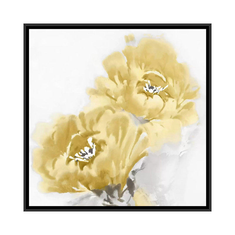 «Flower Bloom in Yellow I» par Jesse Stevens - impression sur toile tendue, H 18 po x l 18 po x P 1,5 po, Pas de tapis