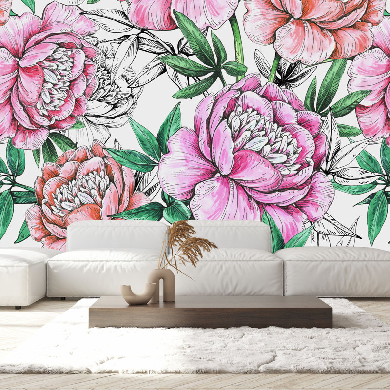 Vinyl Pink Large Wallpaper M1311, 125" W x 10.42" L