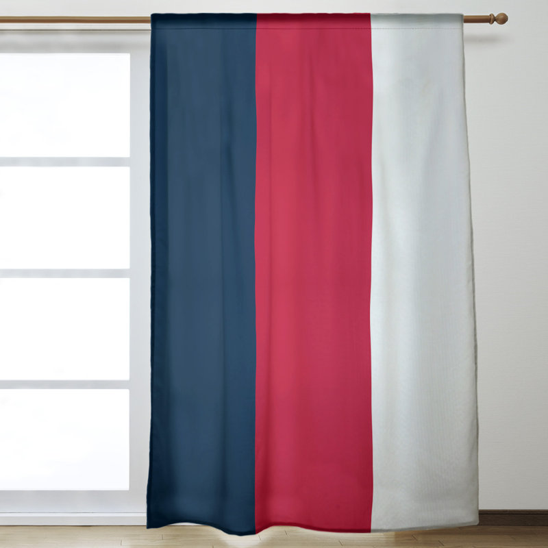 Mississippi Rebellion Sateen Room Darkening Curtain Single Panel, "Red White"