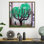 Impression sur toile Banksy Tree Graffiti: décor de verre trempé Finsbury Park London, 1P or encadré