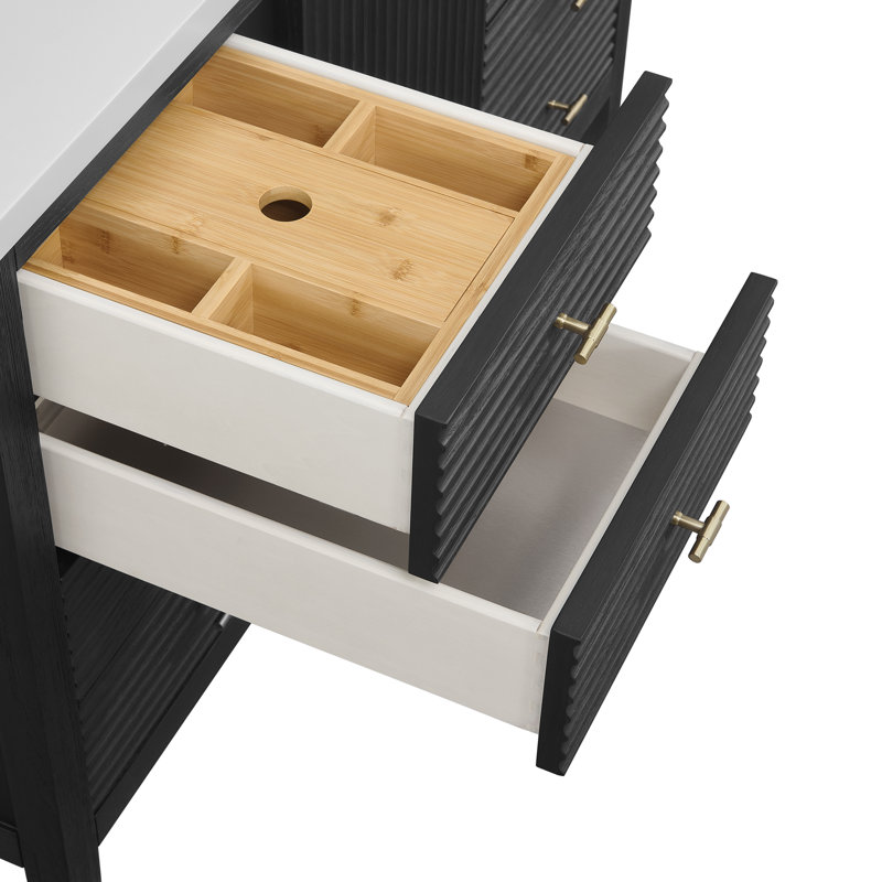 Myrrin 48'' W Single Bathroom Vanity Base, Black