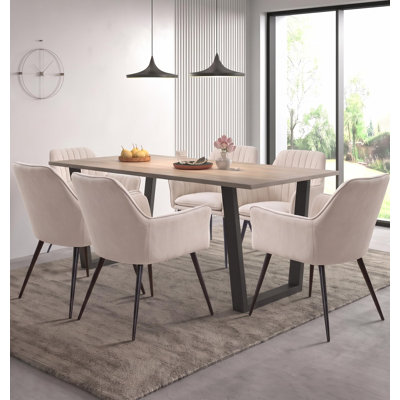 80cm Rectangular Dining Set with Upholstered Chairs
