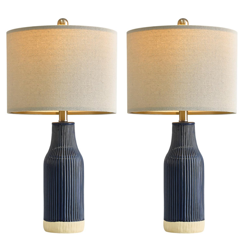 Lenu Ceramic Table Lamp, Blue Ceramic