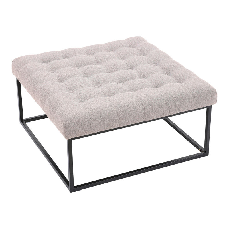 84cm Wide Square No Pattern Footstool Ottoman