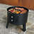 400 sq.in. Charcoal Smoker Grill with Built-in Thermometer, 16" Round Vertical BBQ Smoker in Black