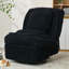 Fauteuil inclinable et oscillant sans accoudoirs pour fauteuil roulant en velours côtelé noir mat 360 °