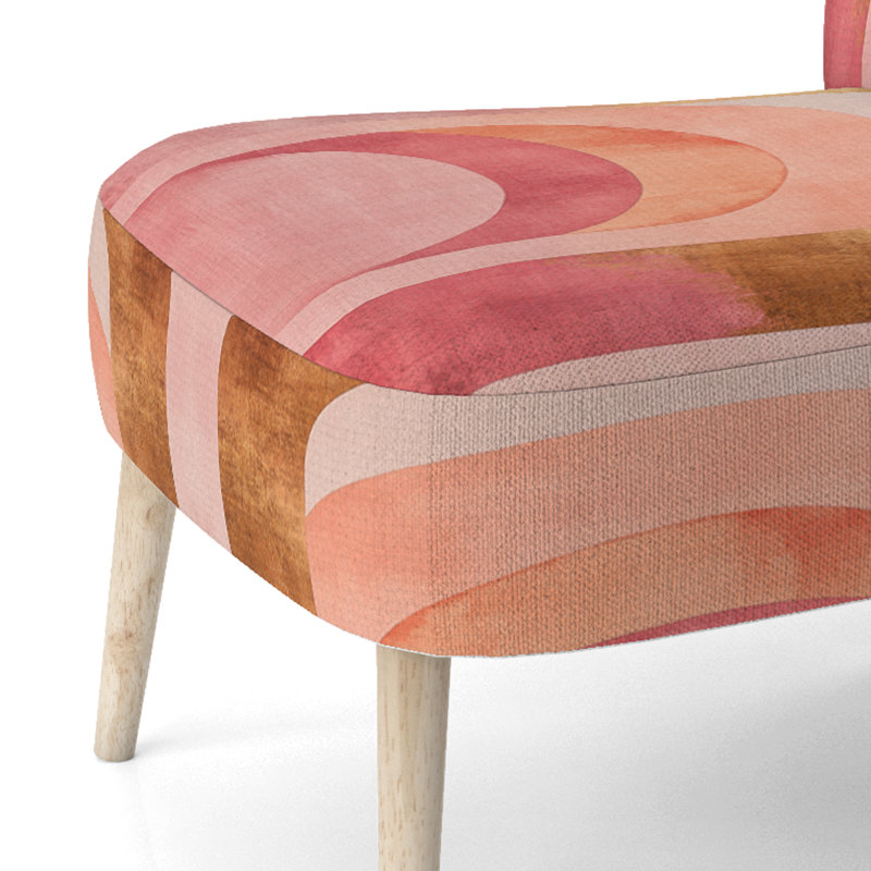 Chaise d'appoint abstraite moderne transitionnelle - contemporain Flow I - chaise d'appoint Arcs II rose et or