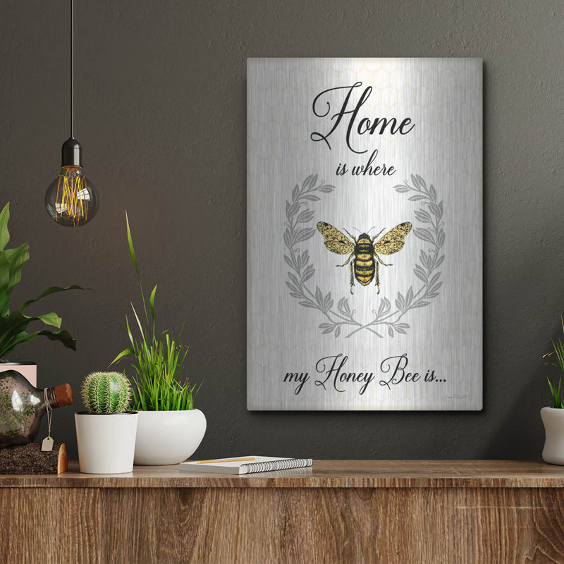 «Honey Bee A» par Jean Plout, art mural en métal, H 16 po x l 12 po