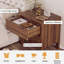 Ensemble de chambre à coucher 3 pièces, commode à 7 tiroirs et 2 tables de chevet, noyer