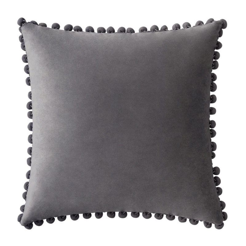 Housse de coussin en velours, Gris, Housse de coussin seulement - sans coussin, Rectangle 14 po x 20 po