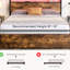 Queen Size Bed With Storage And , Rustic Look, Metal Platform, Noise- Frame Lights, Construction, Easy Assembly-1357598491