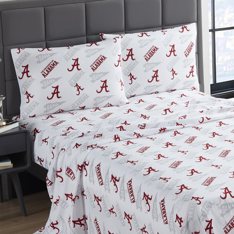 Ensemble de draps NCAA par Sweet Home Collection, Alabama Crimson Tide - simple