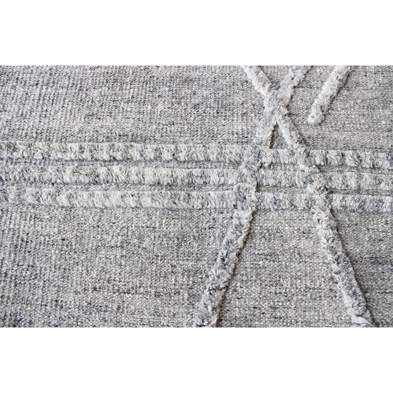 Moroccan Geometric Area Rug in Gray, Rectangle 8' x 10'